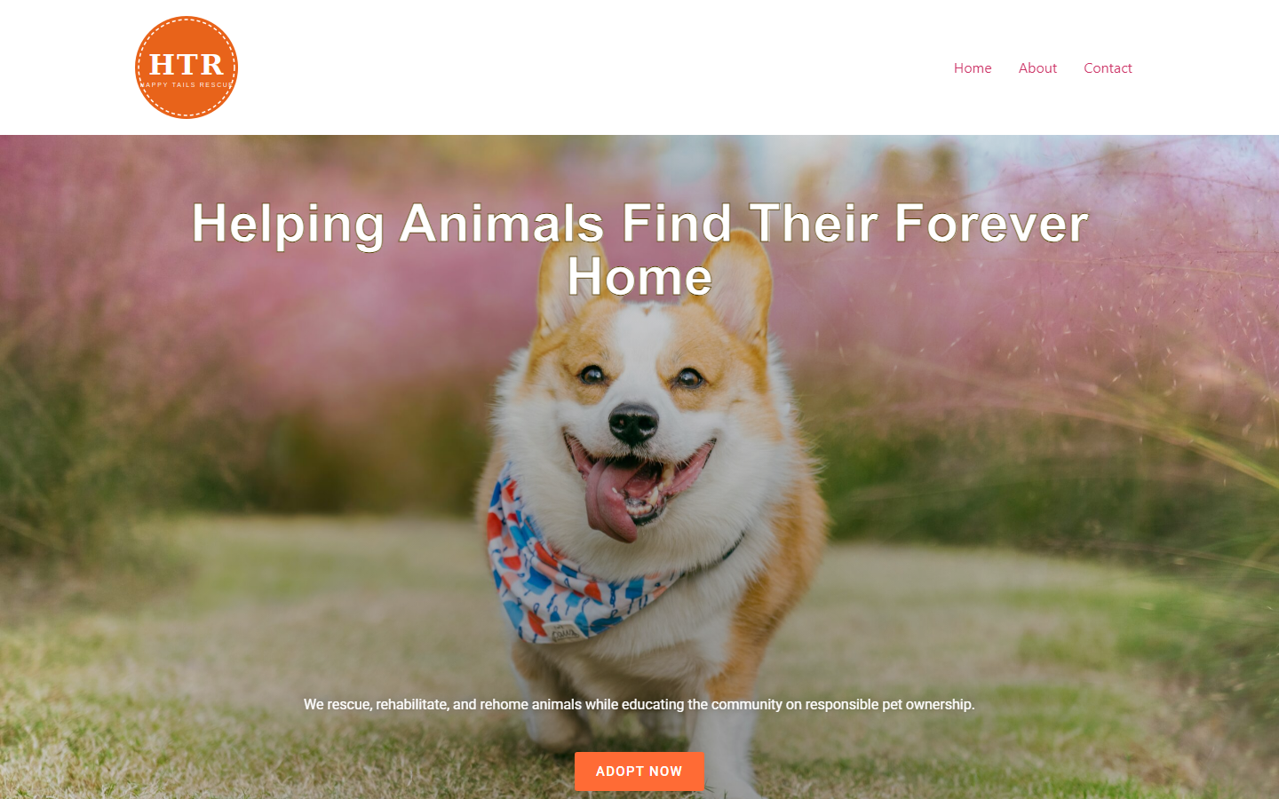 Happy Tails Rescue website — desktop view of janechavez.org